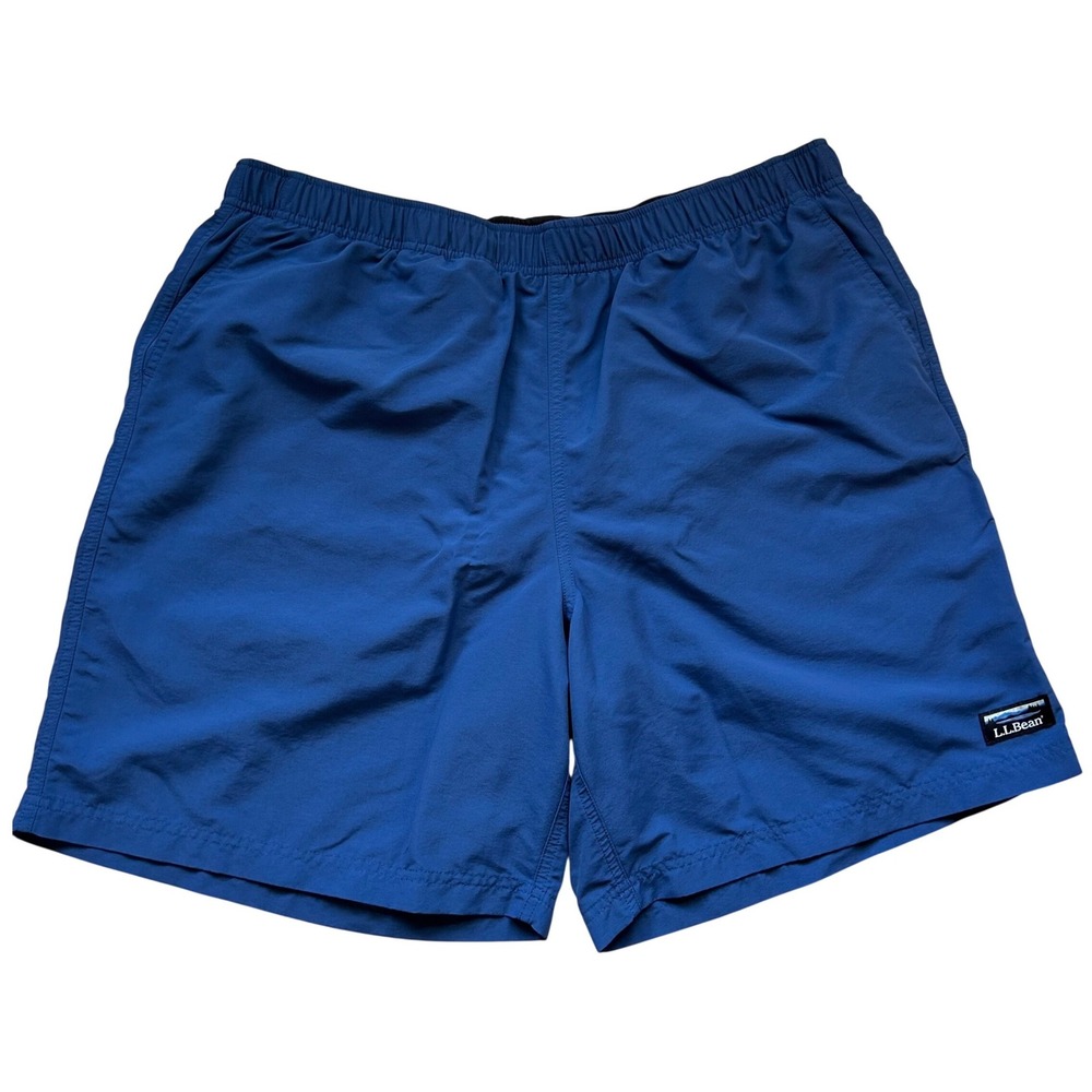 LL Bean Mens Blue Supplex Nylon Mesh Lined Shorts Swim 7 Inch Inseam 503783 XL